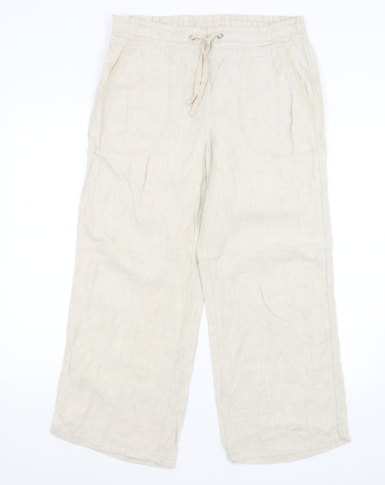M&S Womens Beige   Trousers  Size 14 L25.5 in