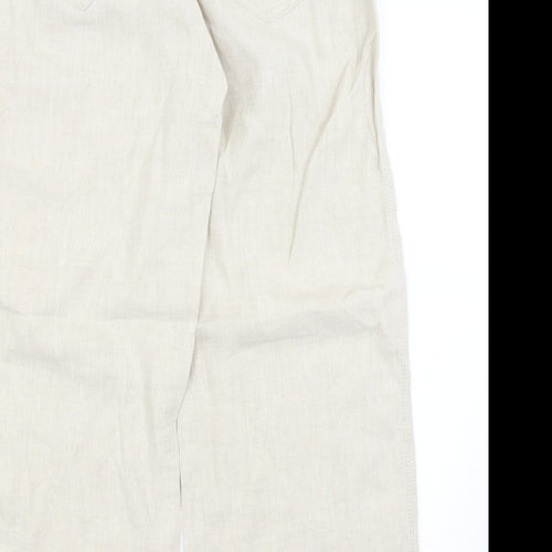 M&S Womens Beige   Trousers  Size 14 L25.5 in