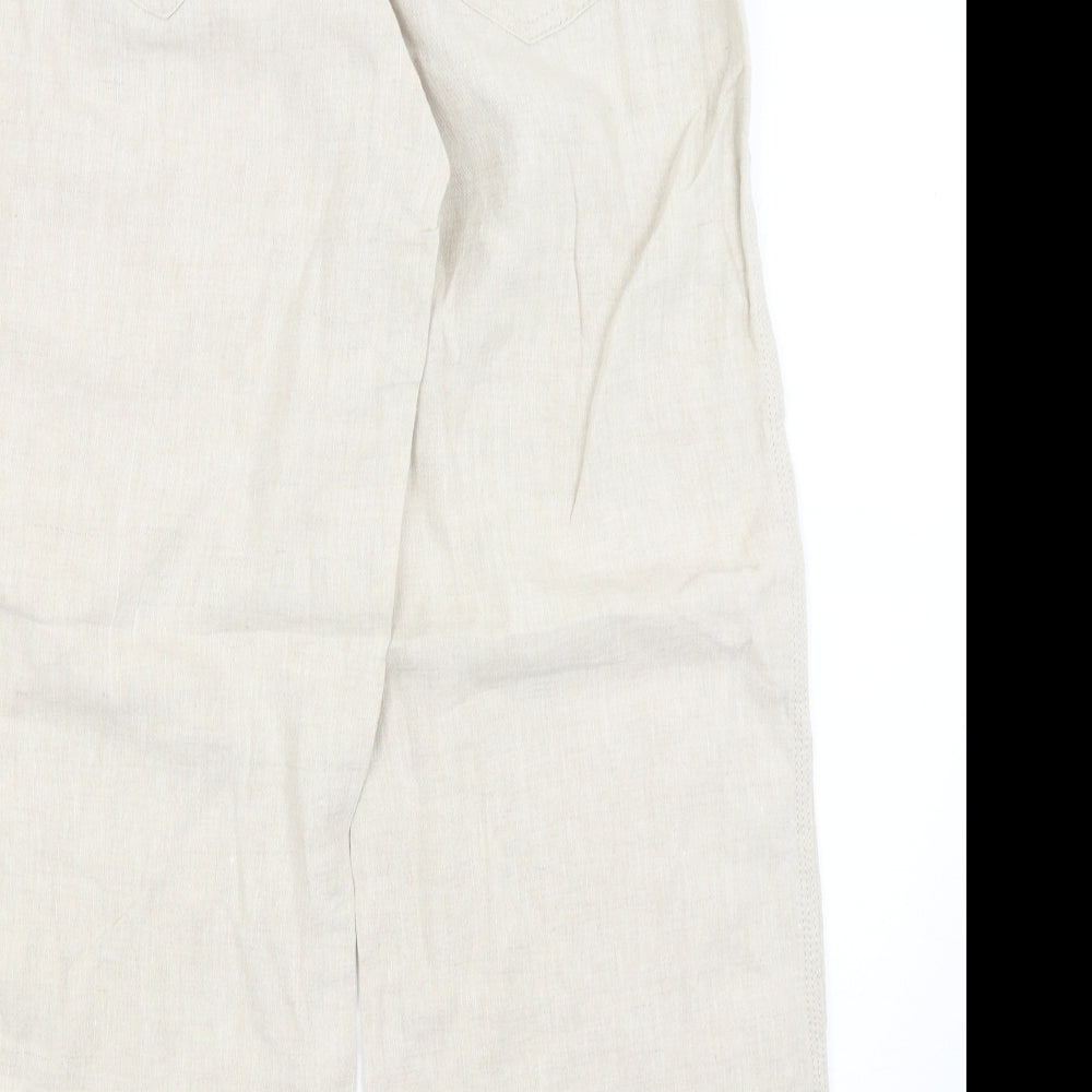 M&S Womens Beige   Trousers  Size 14 L25.5 in