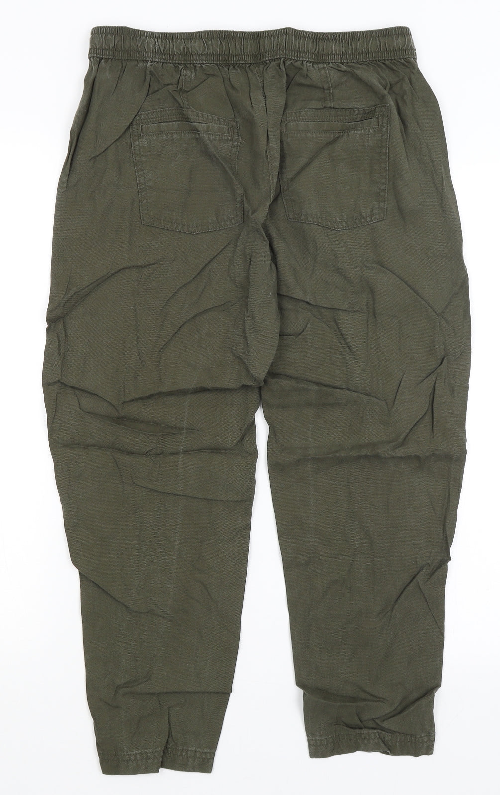 M&S Womens Green   Cropped Trousers Size 10 L24 in