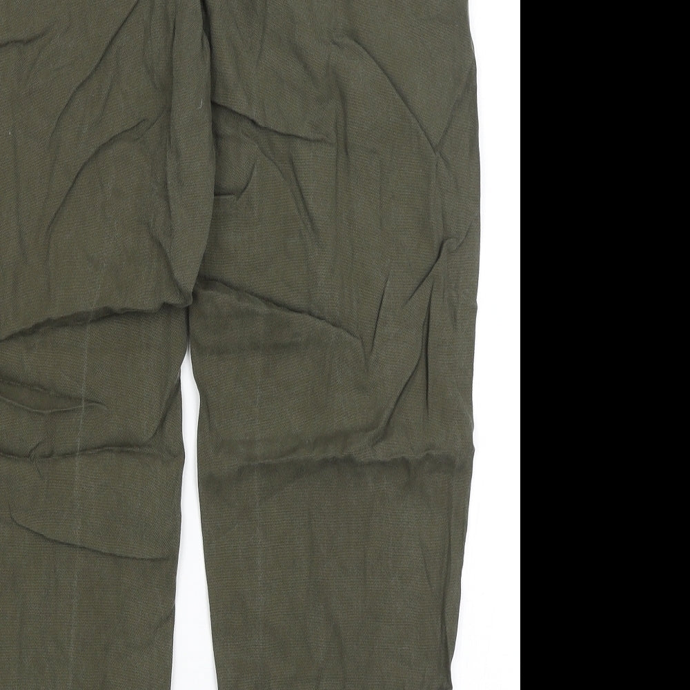 M&S Womens Green   Cropped Trousers Size 10 L24 in
