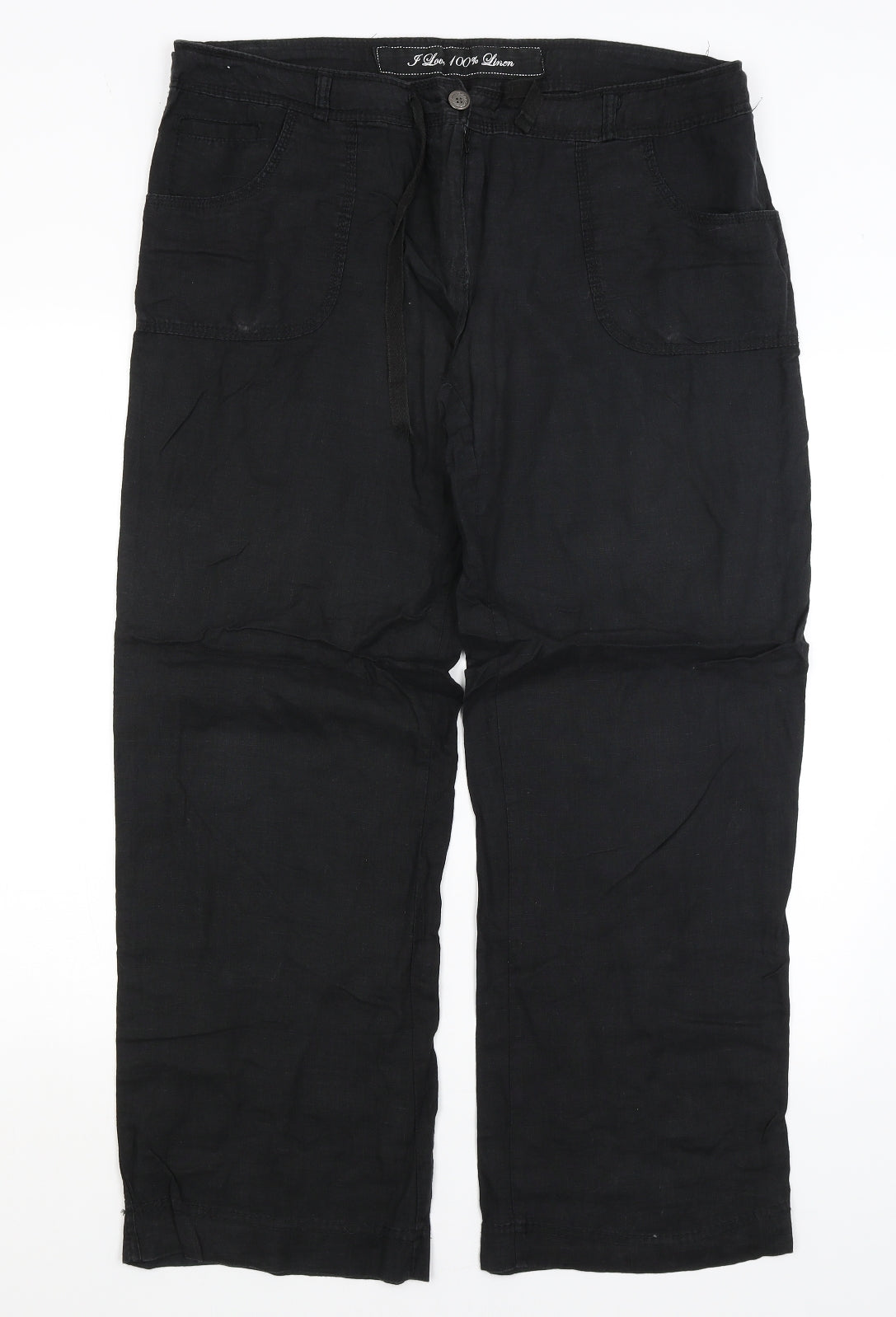Denim Co Womens Black   Trousers  Size 14 L29 in
