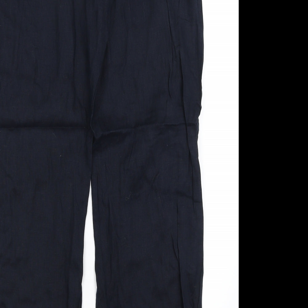 M&S Womens Blue   Trousers  Size 14 L29.5 in
