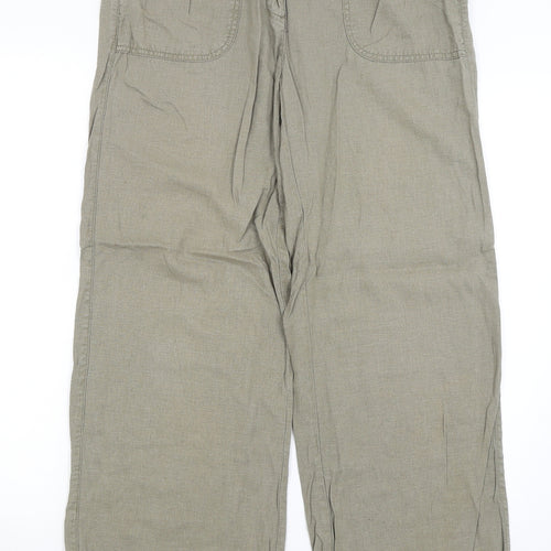M&S Womens Green   Trousers  Size 12 L28 in