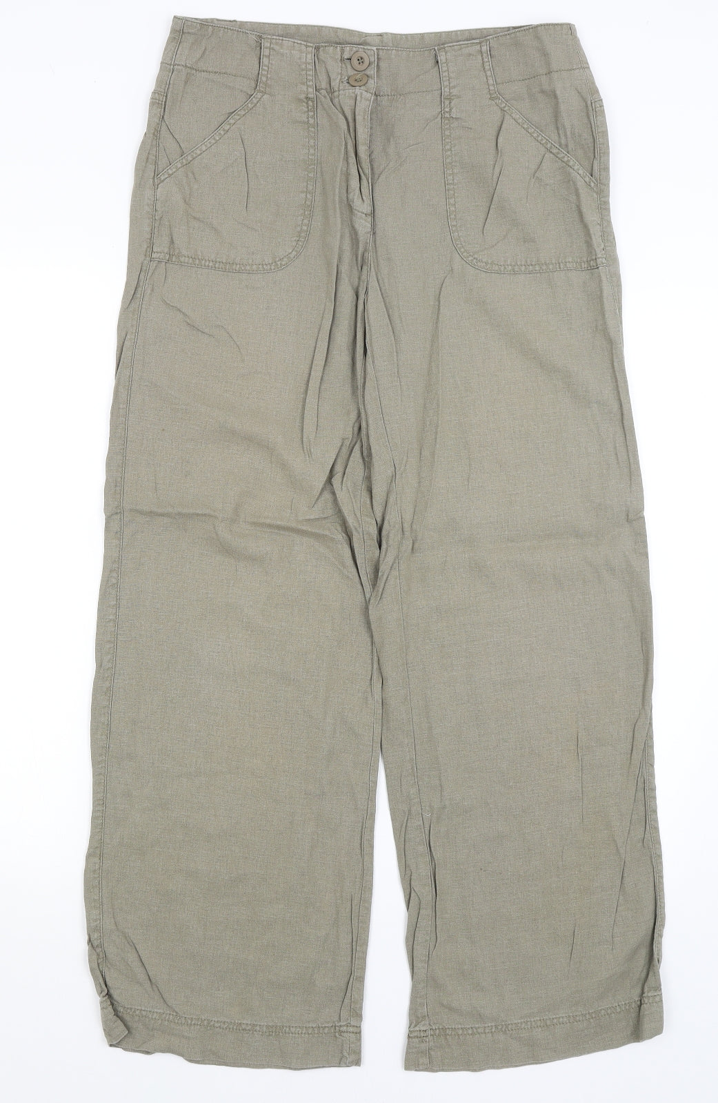 M&S Womens Green   Trousers  Size 12 L28 in
