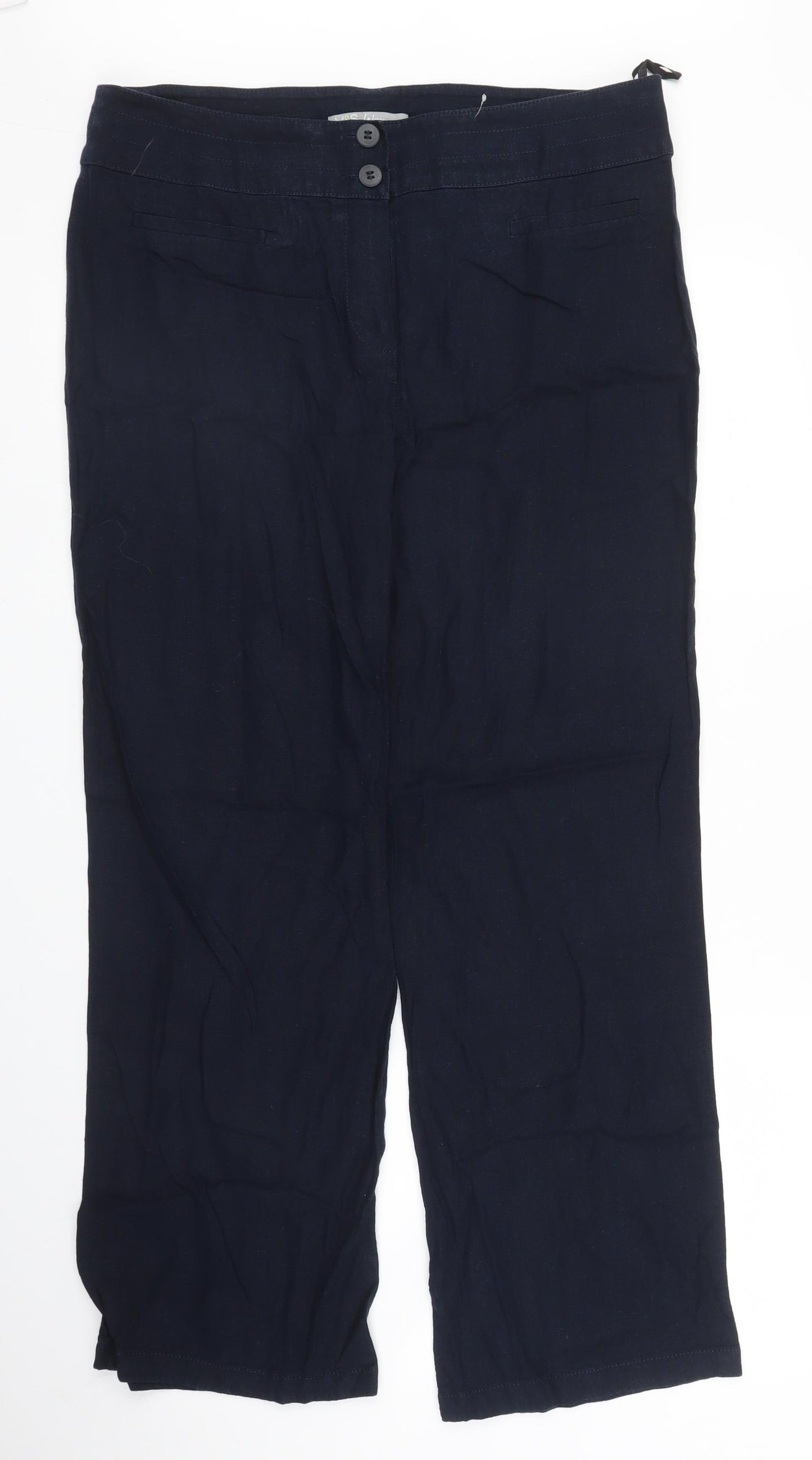 M&S Womens Blue   Trousers  Size 14 L28 in