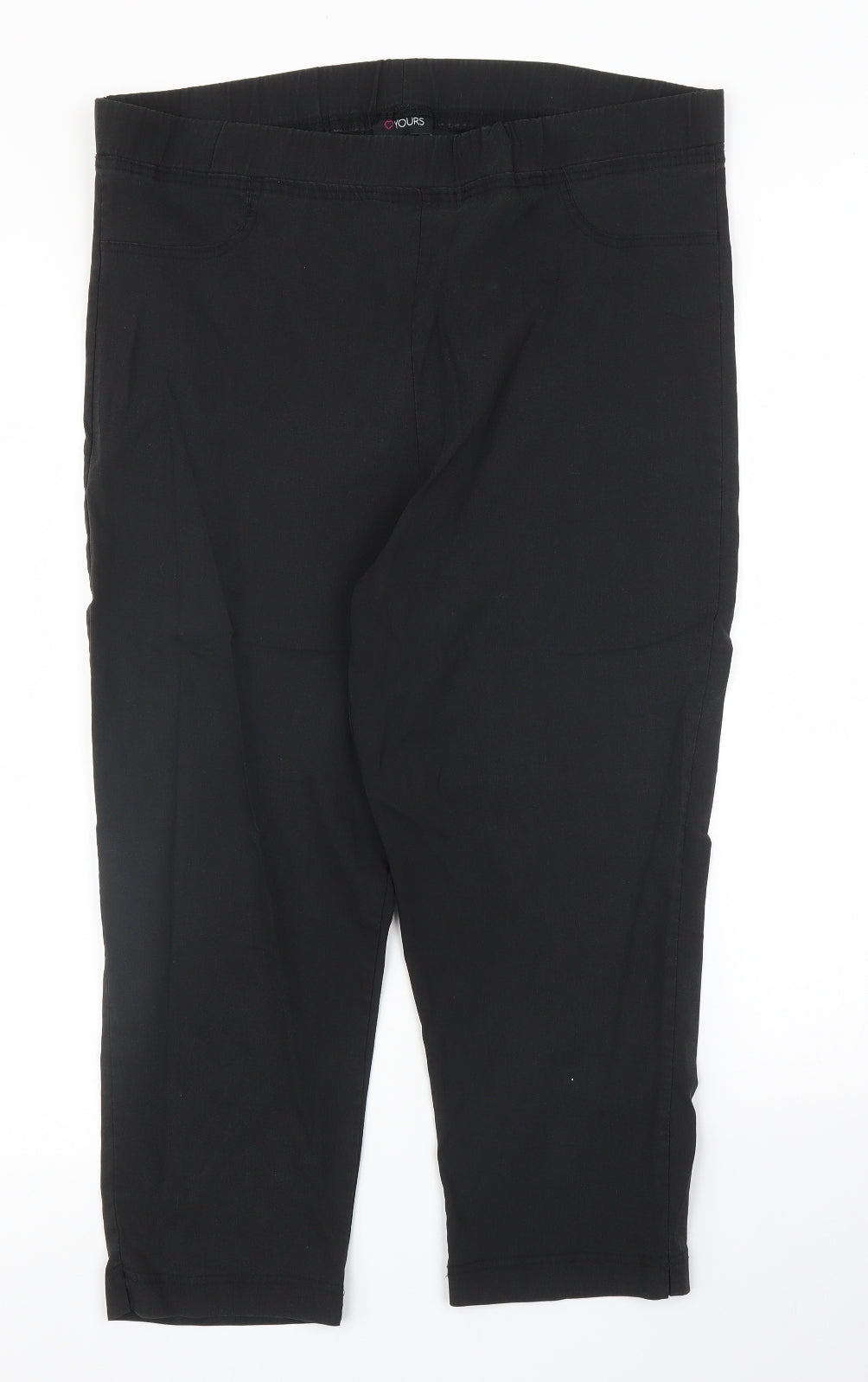 Yours Womens Black   Capri Trousers Size 20 L21.5 in