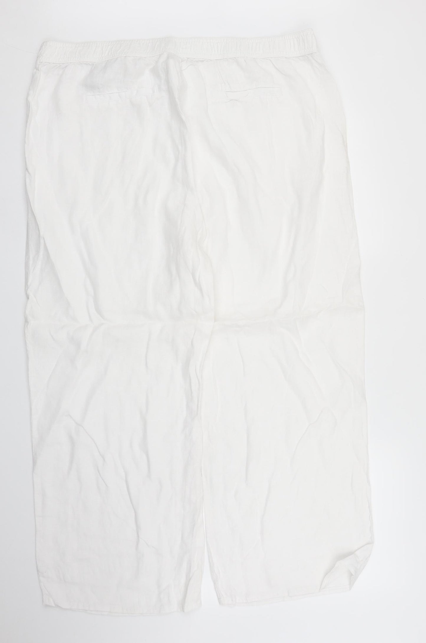 M&S Womens White   Capri Trousers Size 20 L25 in