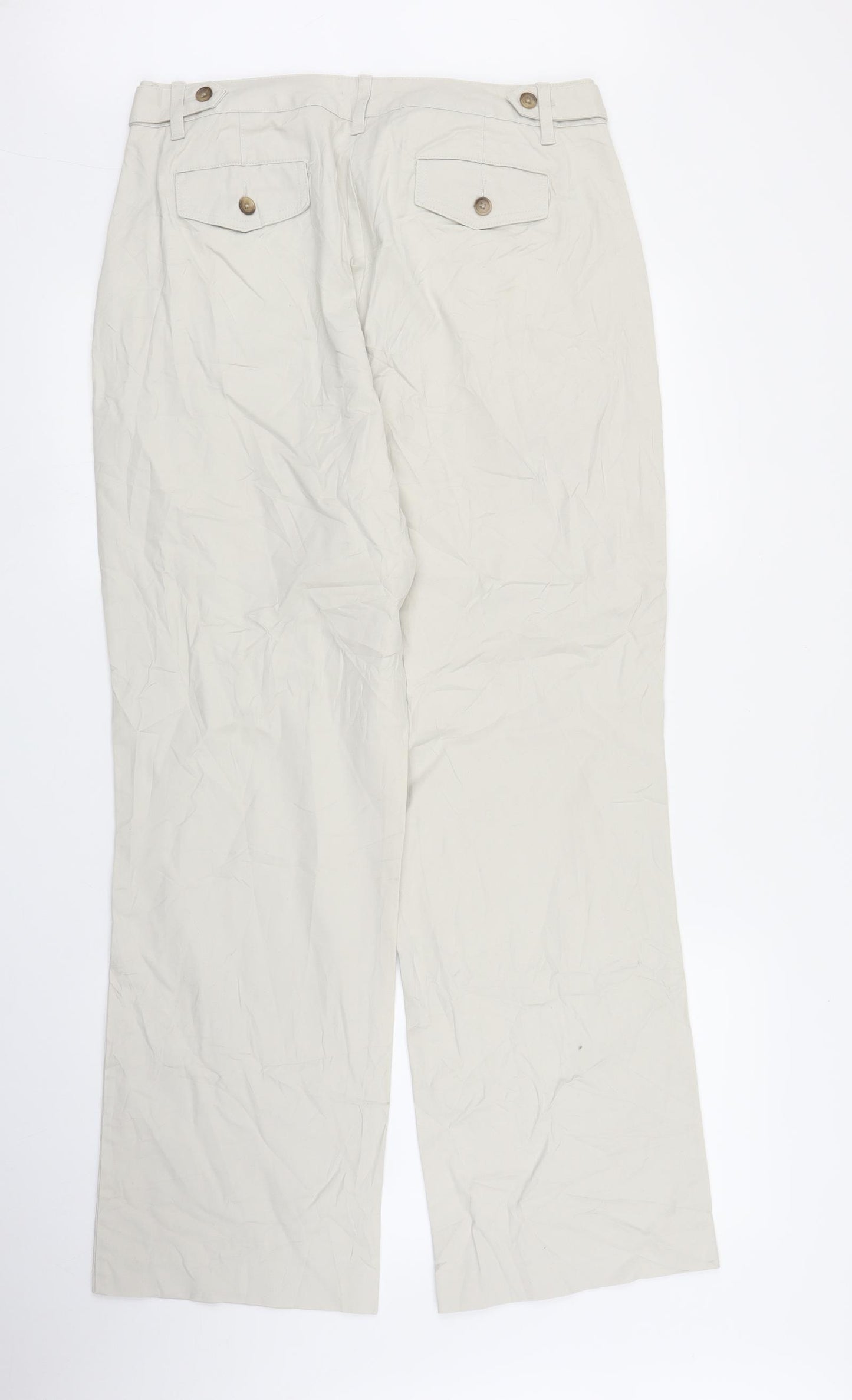 Lands' End Womens Beige   Carpenter Trousers Size 12 L28 in