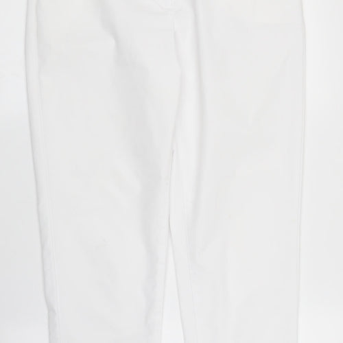 M&S Womens White   Pedal Pusher Trousers Size 10 L26 in