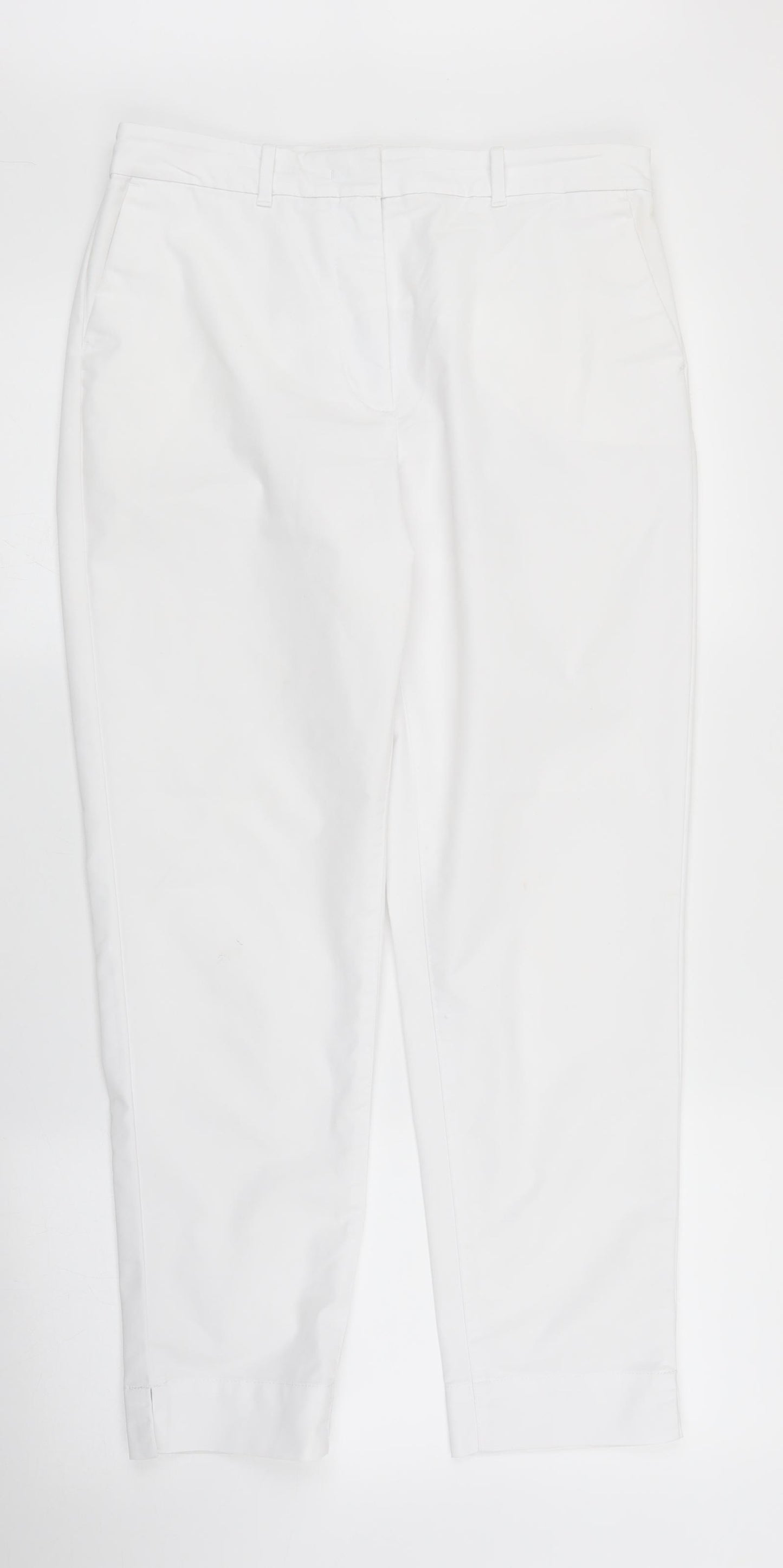 M&S Womens White   Pedal Pusher Trousers Size 10 L26 in