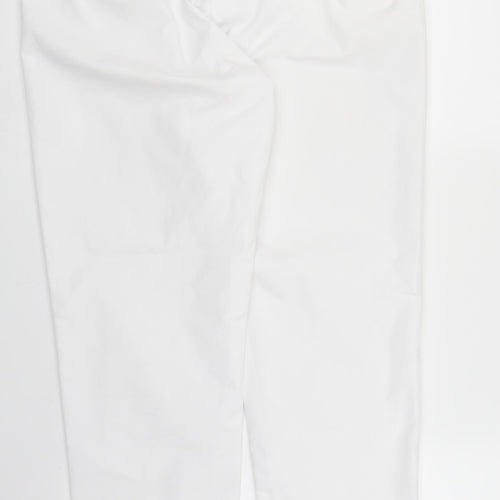 M&S Womens White   Pedal Pusher Trousers Size 10 L26 in