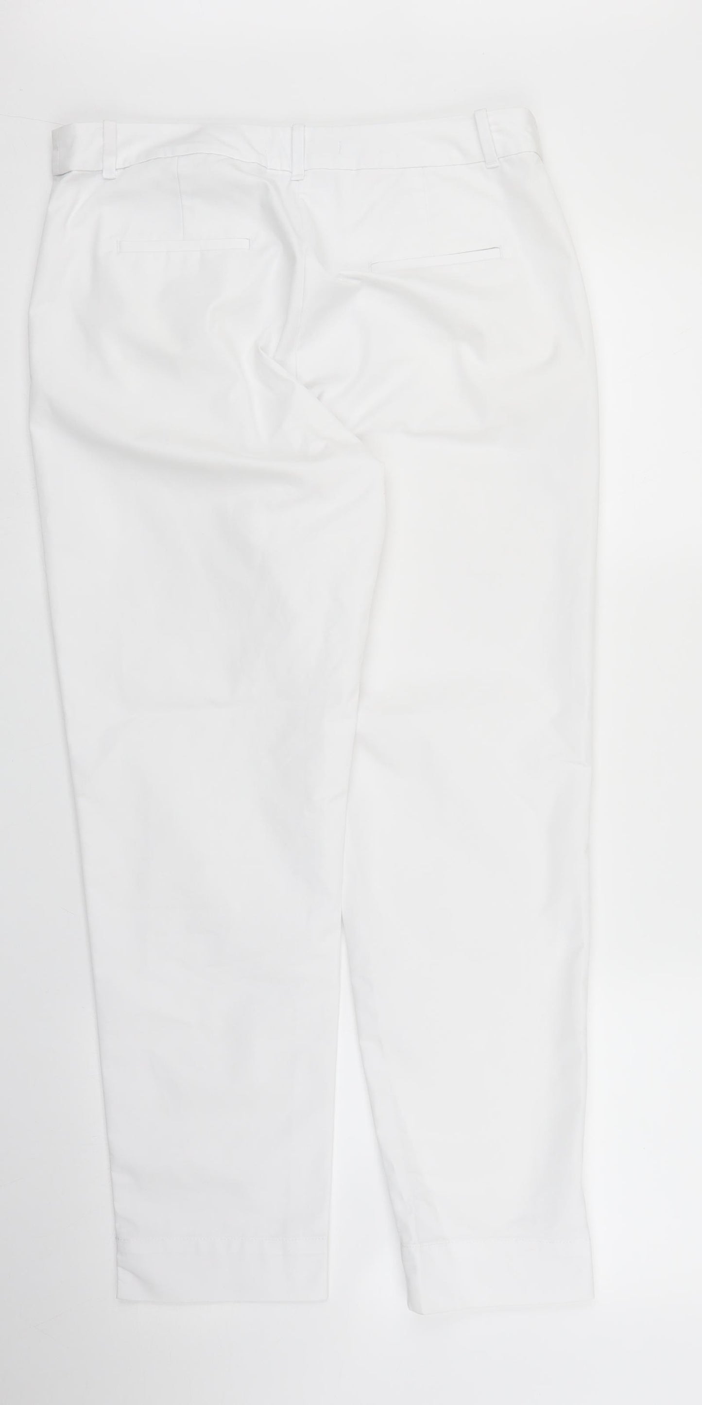 M&S Womens White   Pedal Pusher Trousers Size 10 L26 in