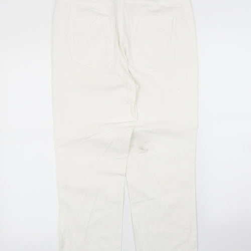 Cecil Womens White   Pedal Pusher Trousers Size 30 in L23 in