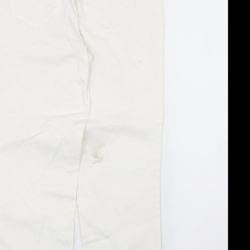 Cecil Womens White   Pedal Pusher Trousers Size 30 in L23 in