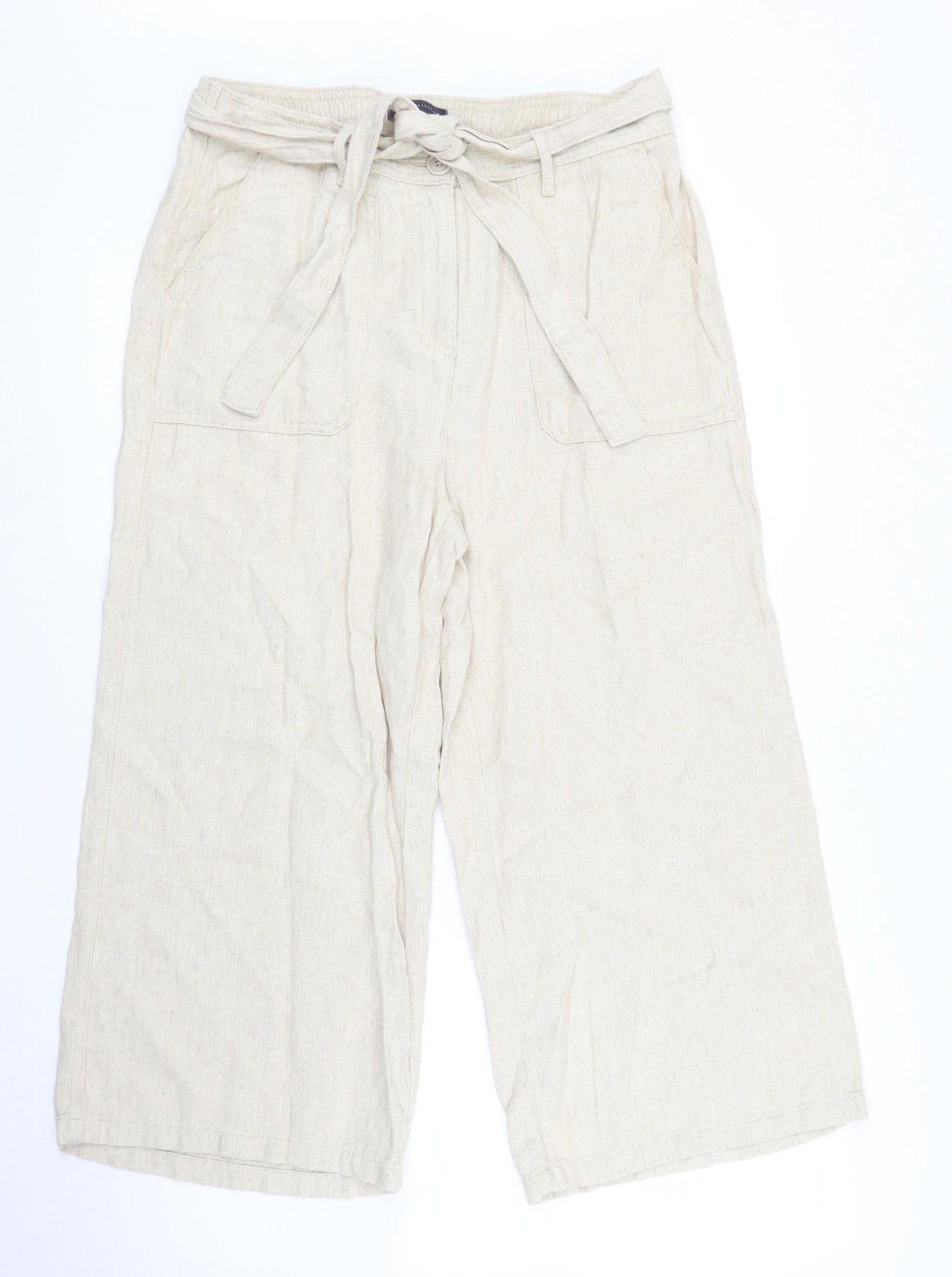 M&S Womens Beige   Capri Trousers Size 12 L24 in