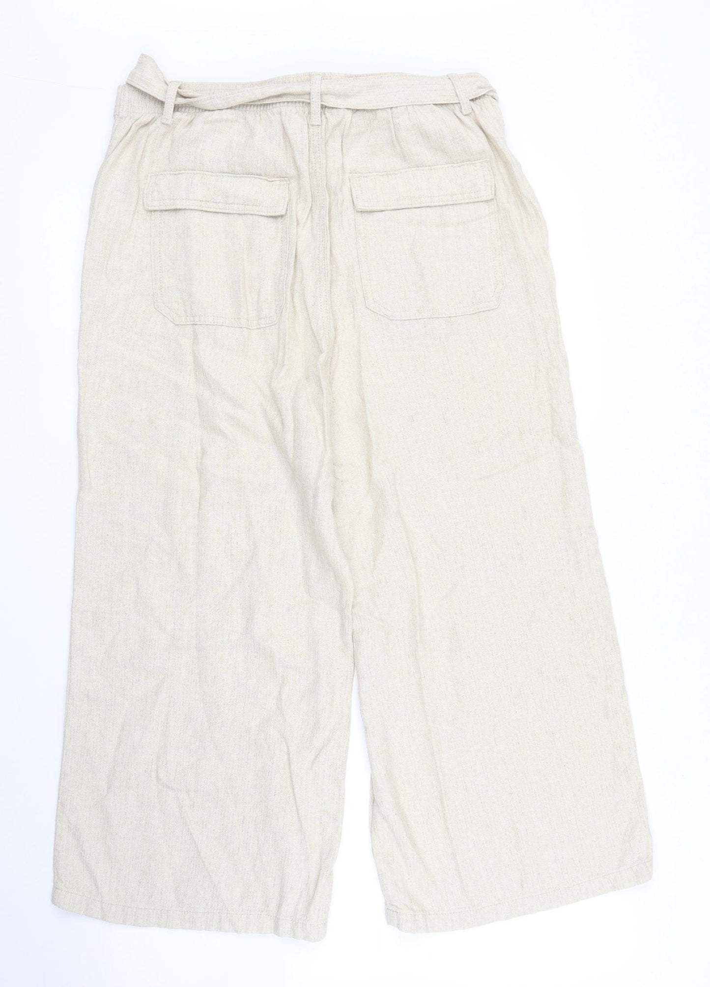 M&S Womens Beige   Capri Trousers Size 12 L24 in