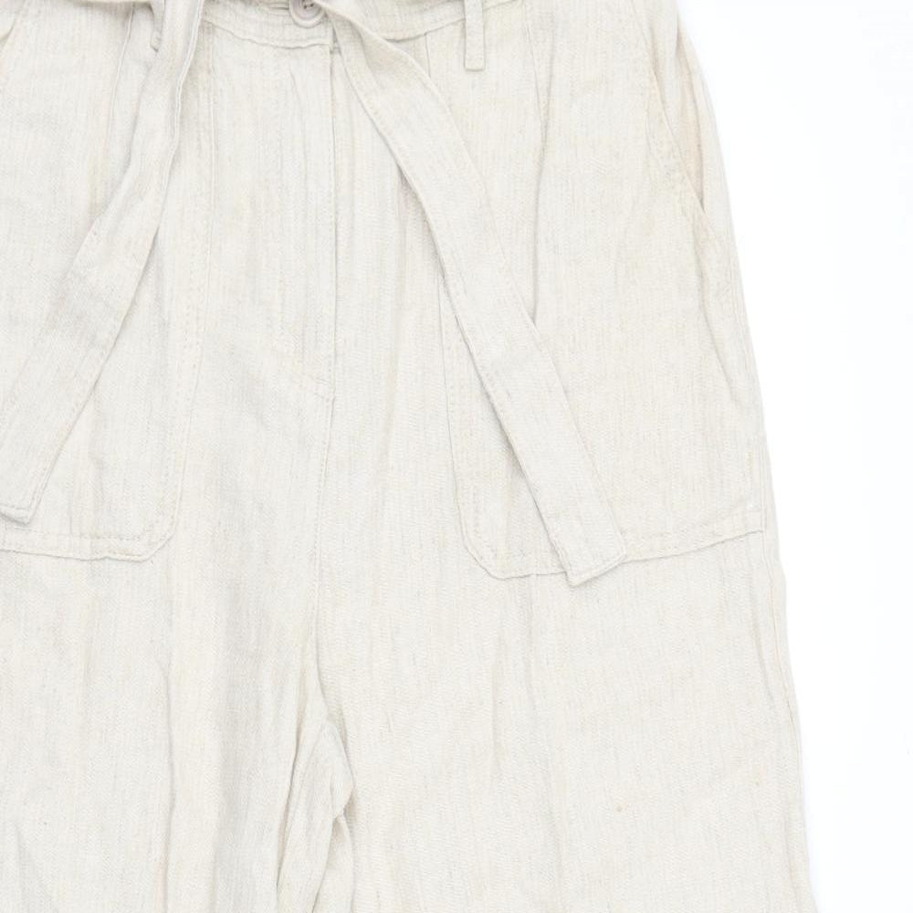 M&S Womens Beige   Capri Trousers Size 12 L24 in