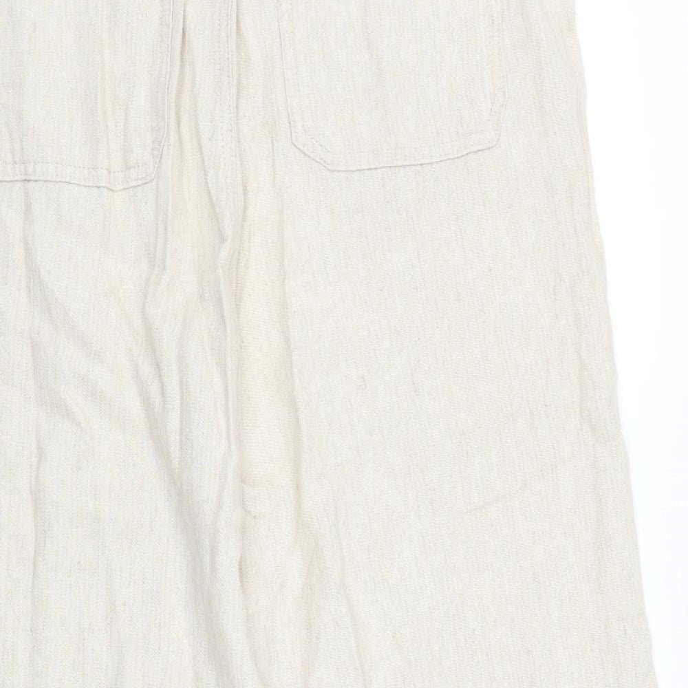 M&S Womens Beige   Capri Trousers Size 12 L24 in