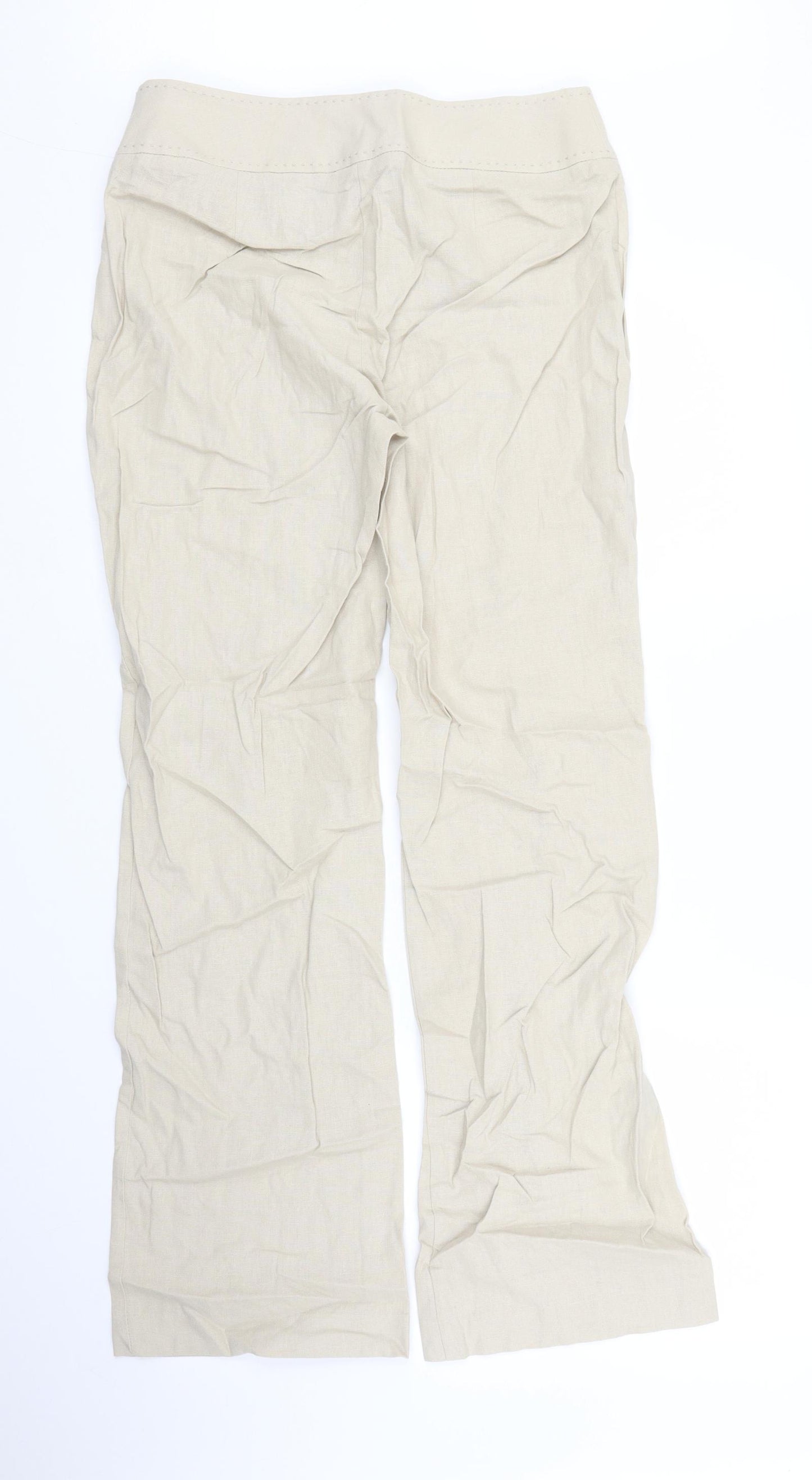 M&S Womens Beige   Trousers  Size 8 L29 in
