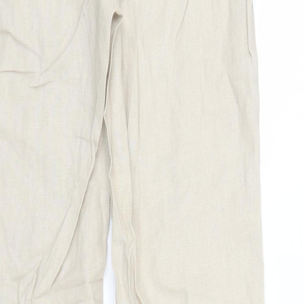 M&S Womens Beige   Trousers  Size 8 L29 in