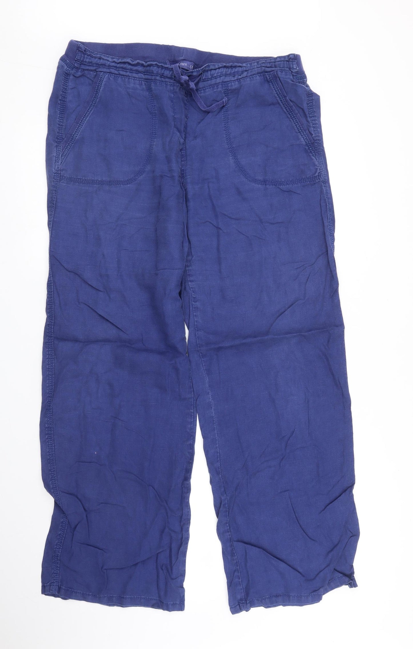 M&S Womens Blue   Trousers  Size 14 L29 in