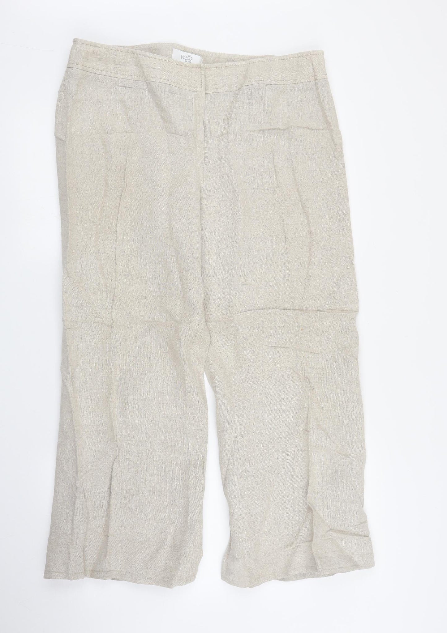 Wallis Womens Beige   Capri Trousers Size 16 L26 in