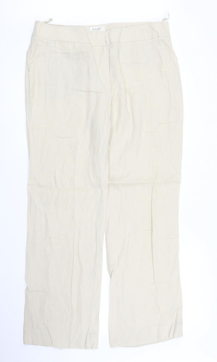 Kaliko Womens Beige   Trousers  Size 16 L31 in
