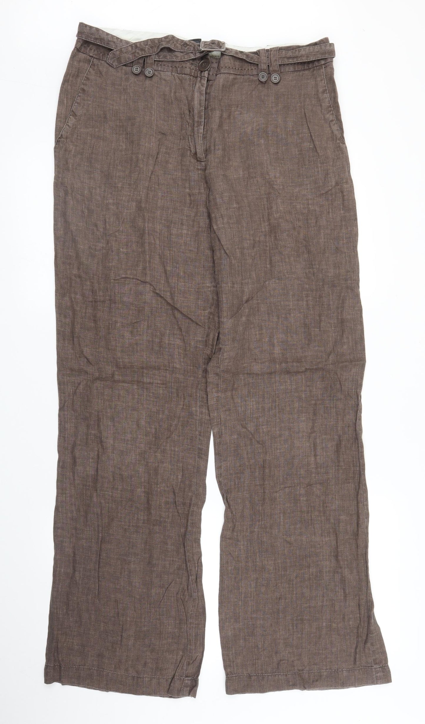 H&M Womens Brown   Trousers  Size 12 L30 in