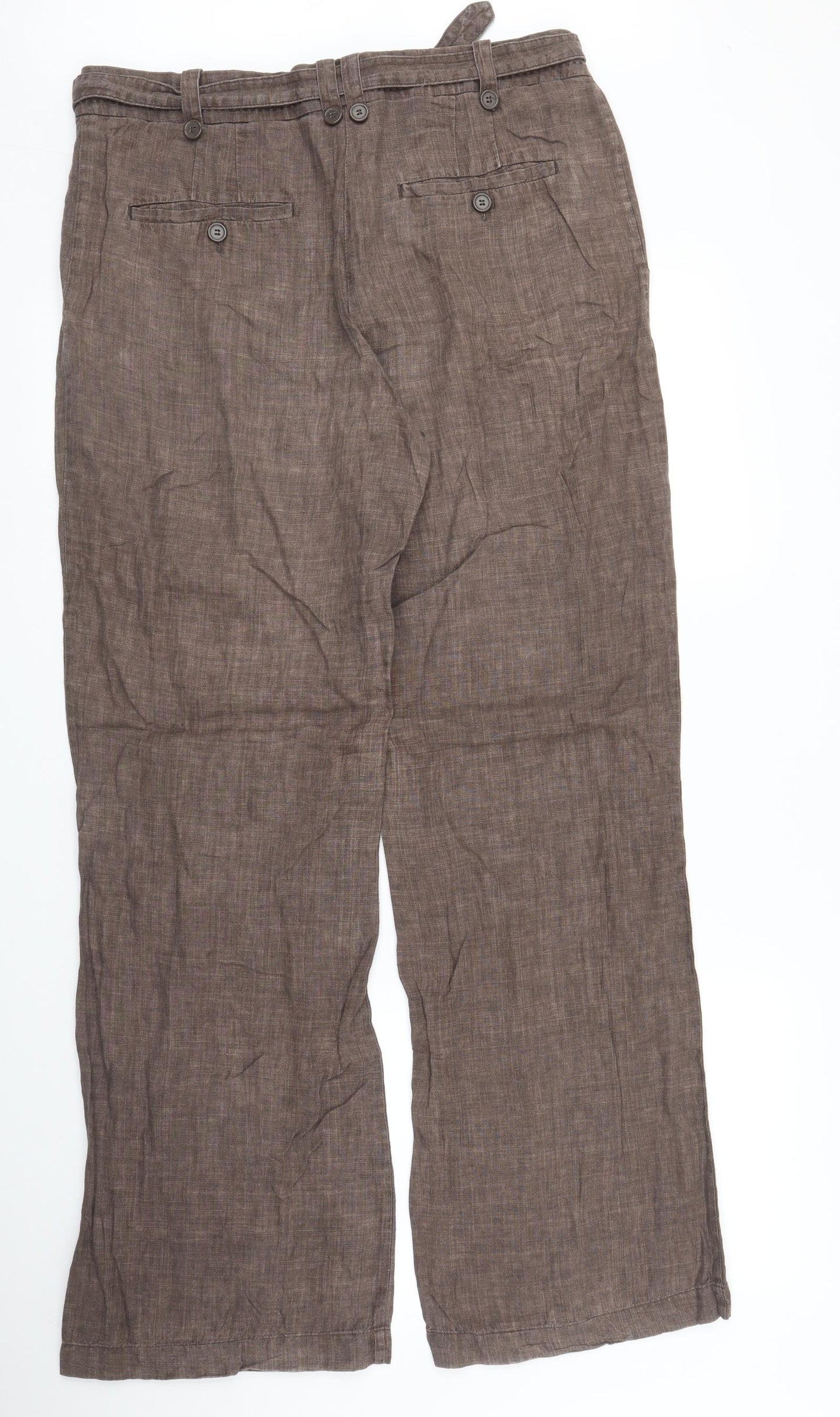 H&M Womens Brown   Trousers  Size 12 L30 in