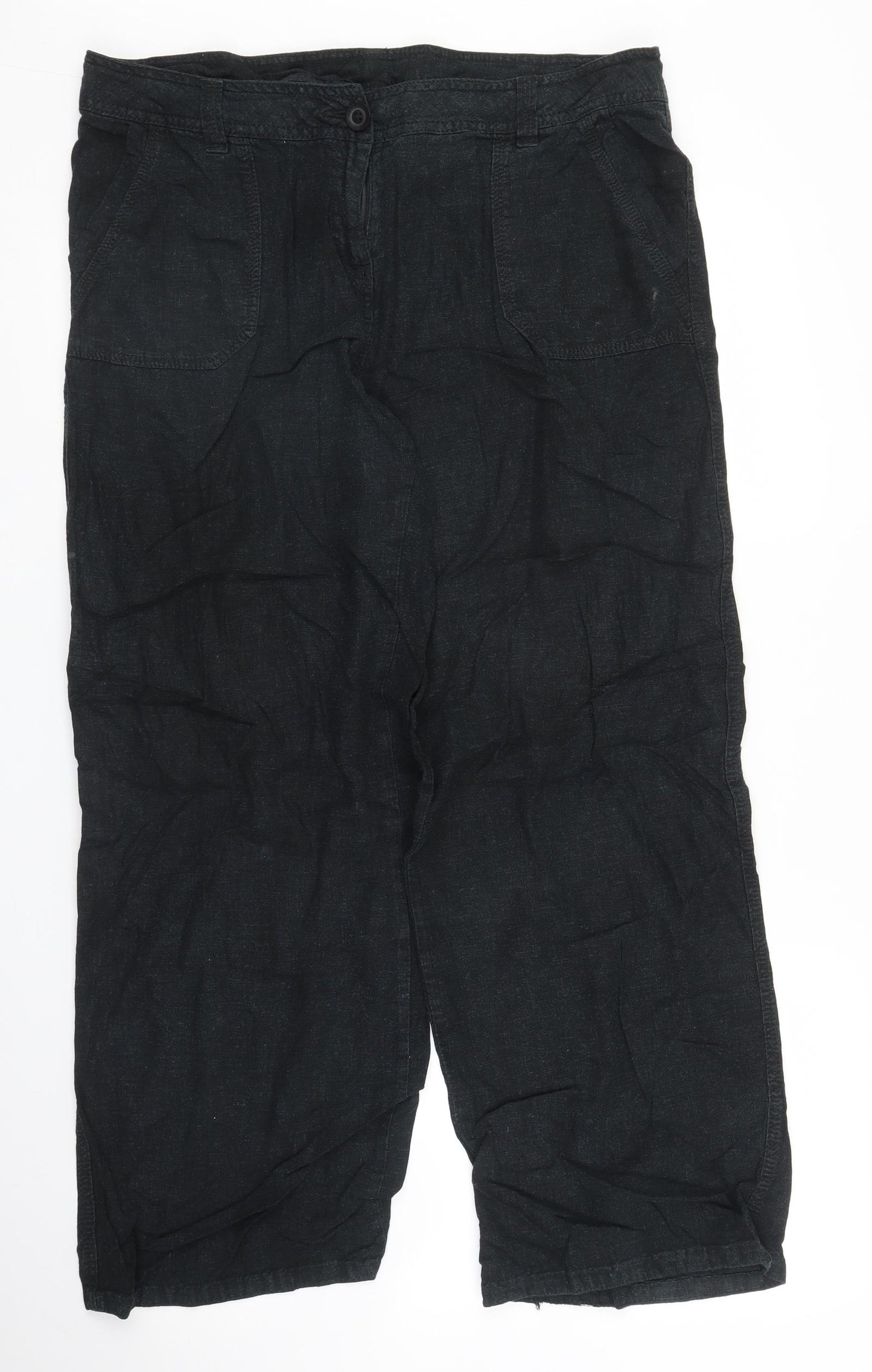 M&S Womens Black   Trousers  Size 16 L27 in