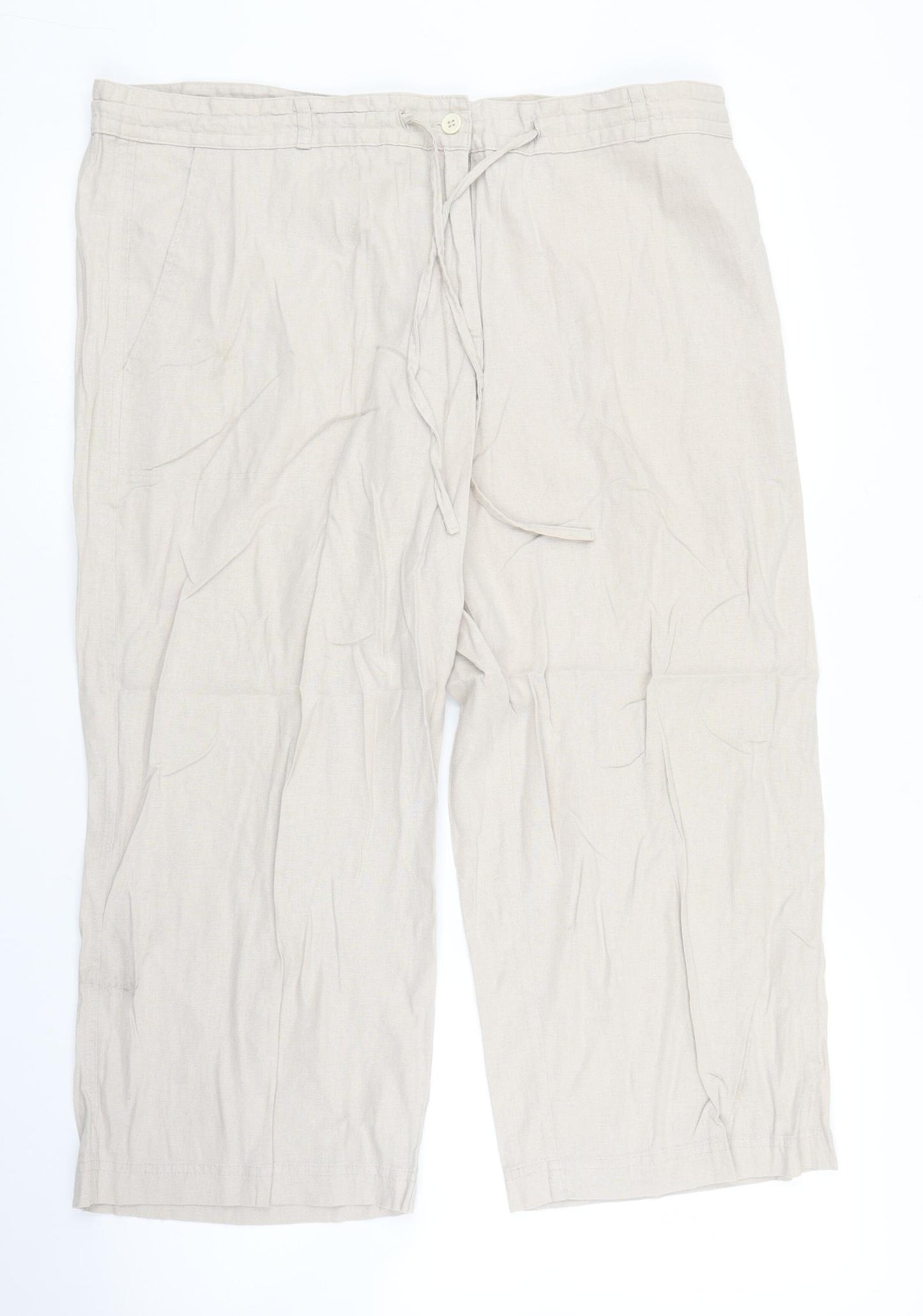 Anucci Womens Beige   Capri Trousers Size 16 L21 in