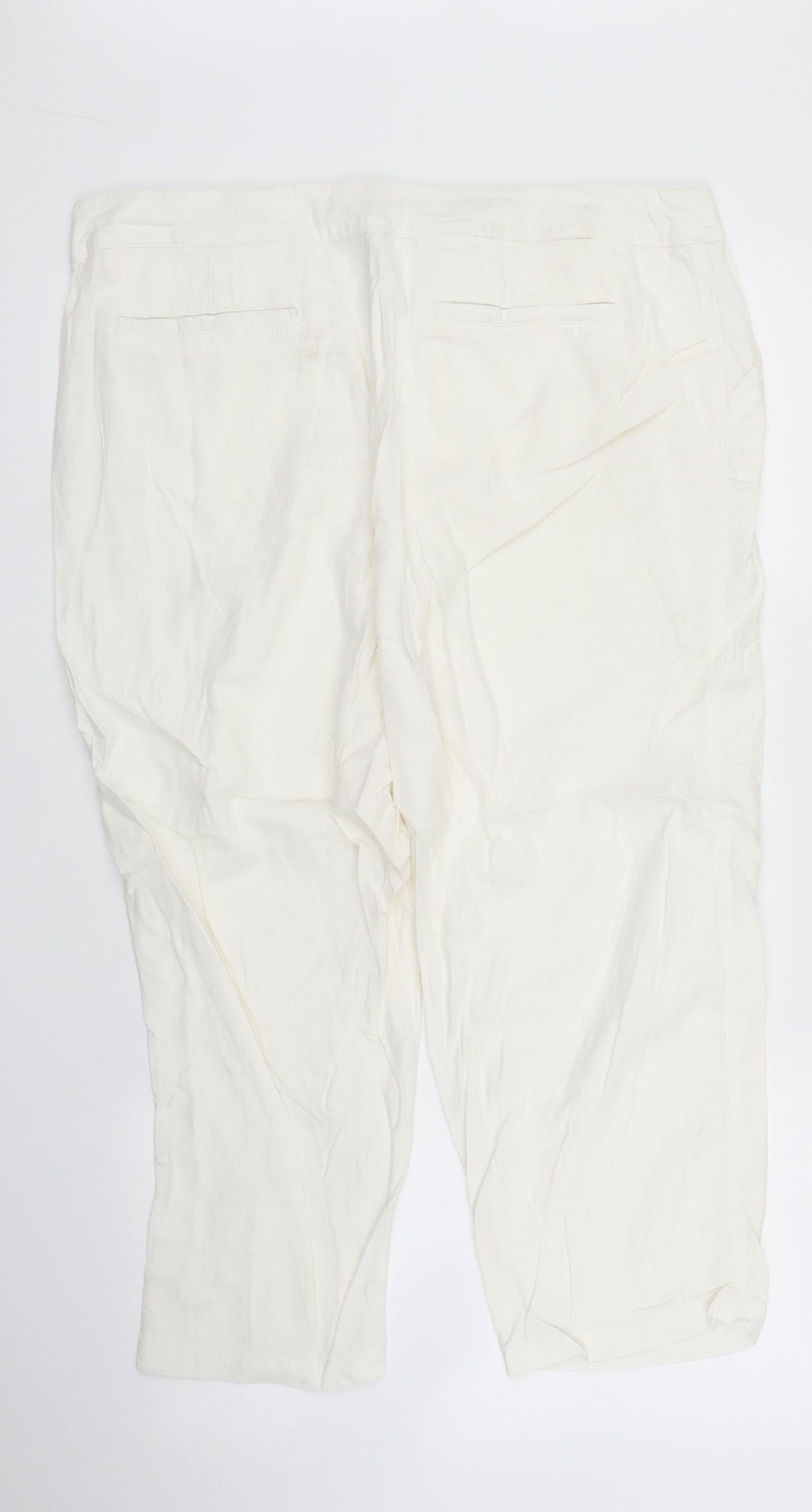 Papaya Womens White   Capri Trousers Size 16 L25 in