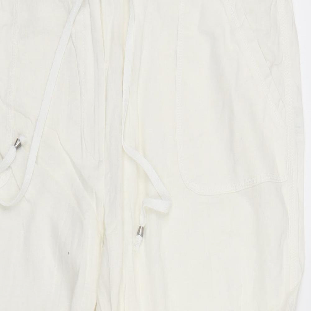 Papaya Womens White   Capri Trousers Size 16 L25 in