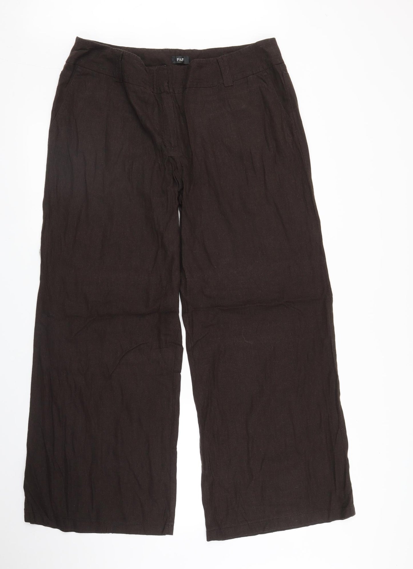 F&F Womens Brown   Trousers  Size 16 L28 in