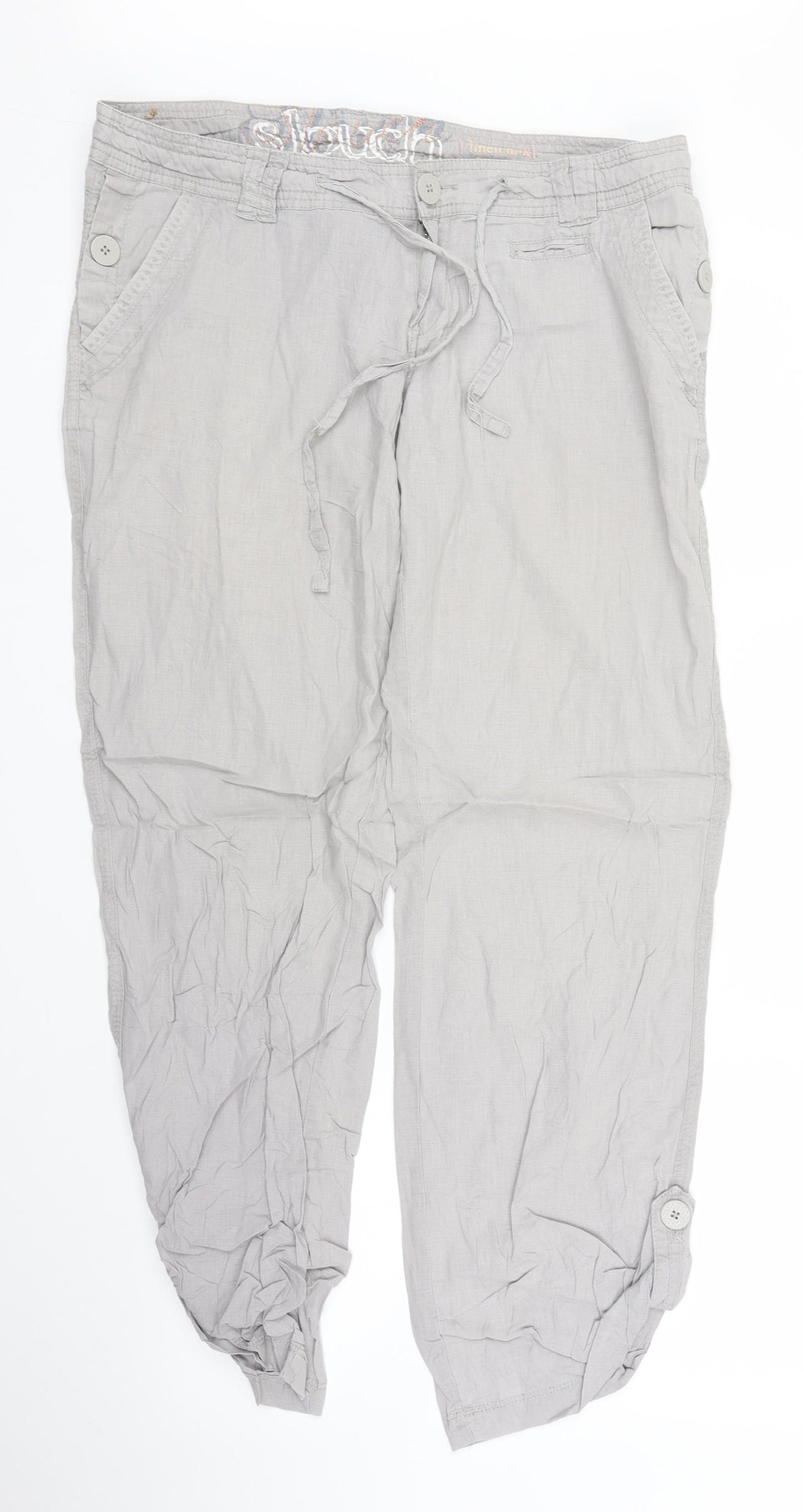 New Look Womens Grey   Capri Trousers Size 14 L30 in
