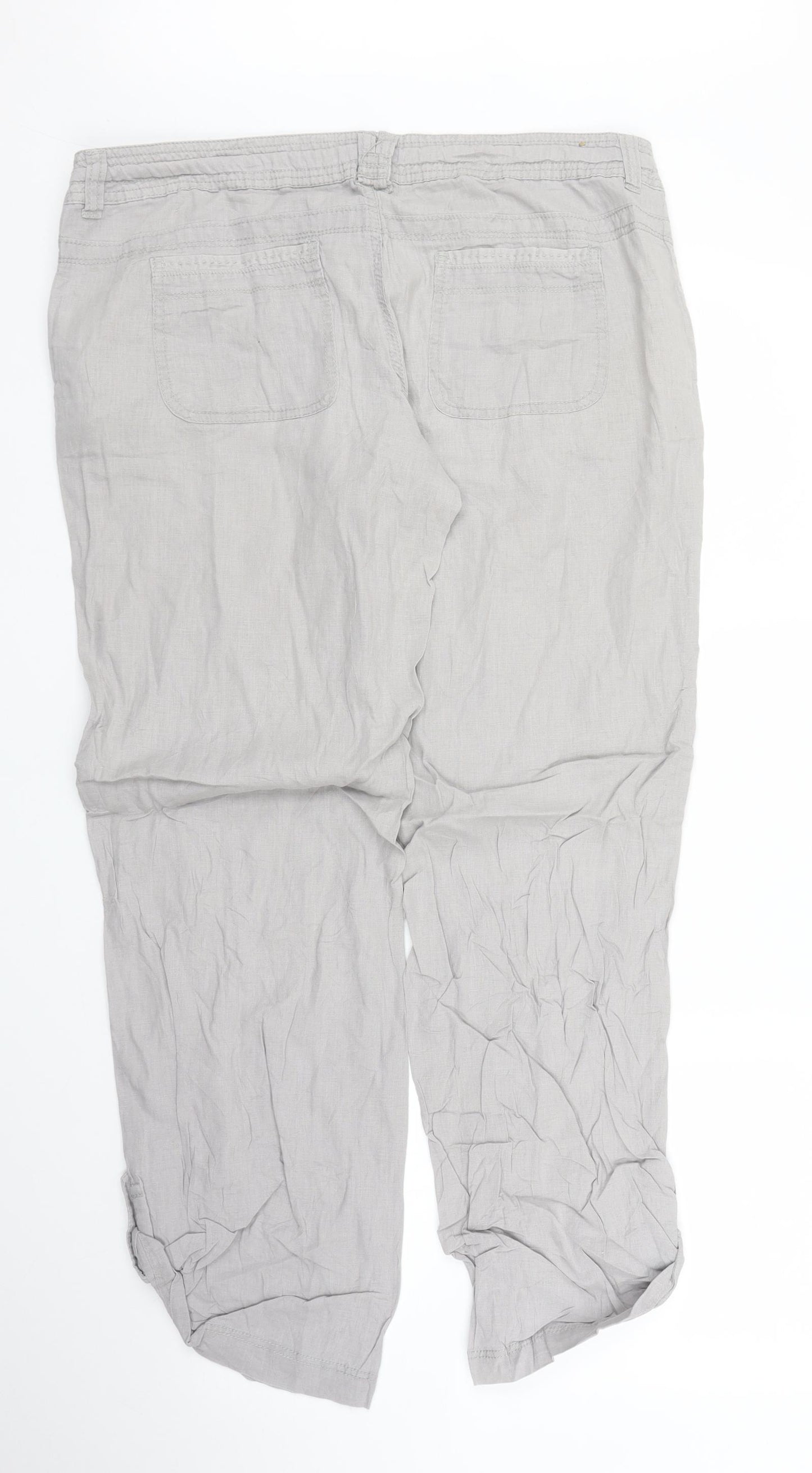 New Look Womens Grey   Capri Trousers Size 14 L30 in