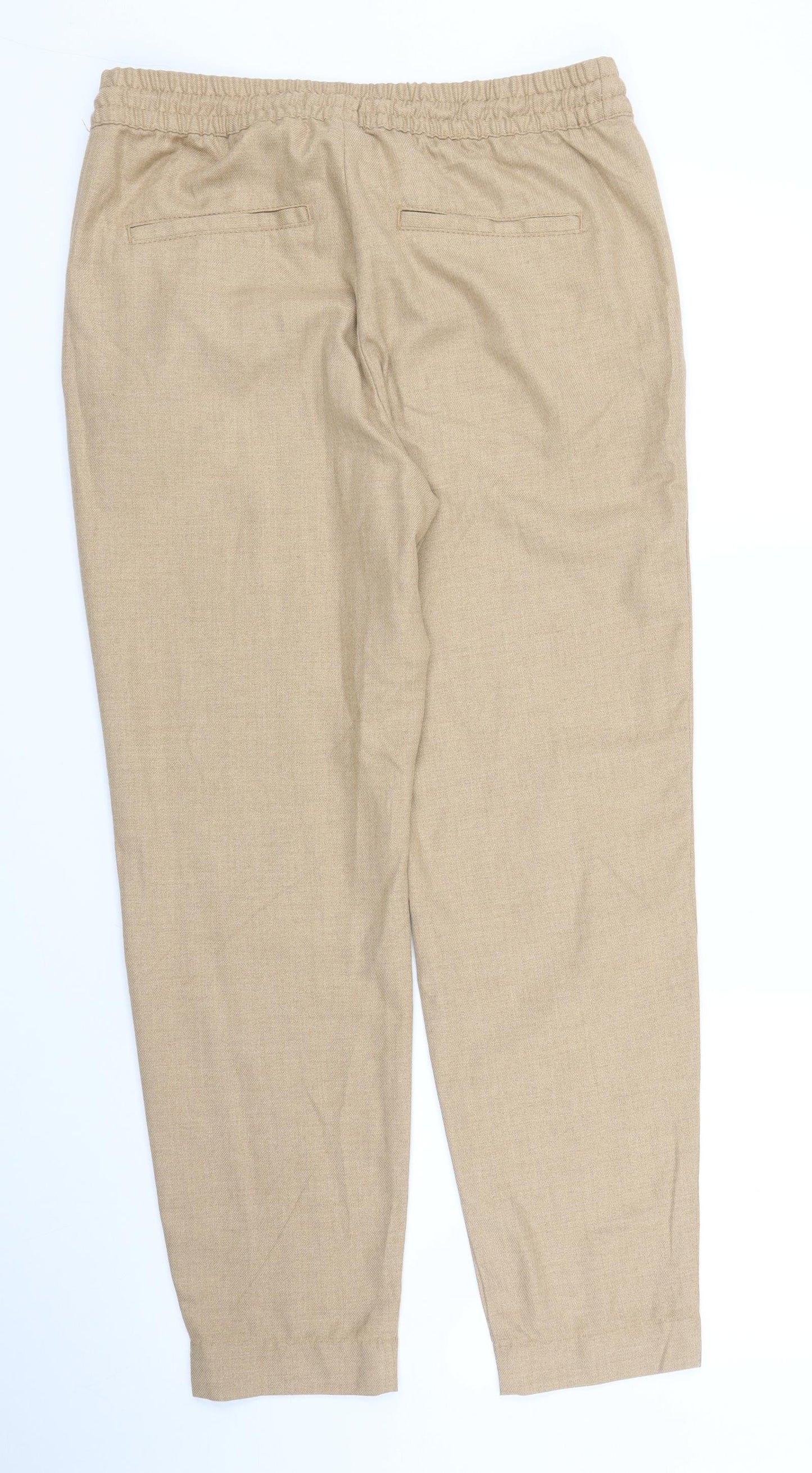 H&M Womens Beige   Capri Trousers Size 10 L26 in