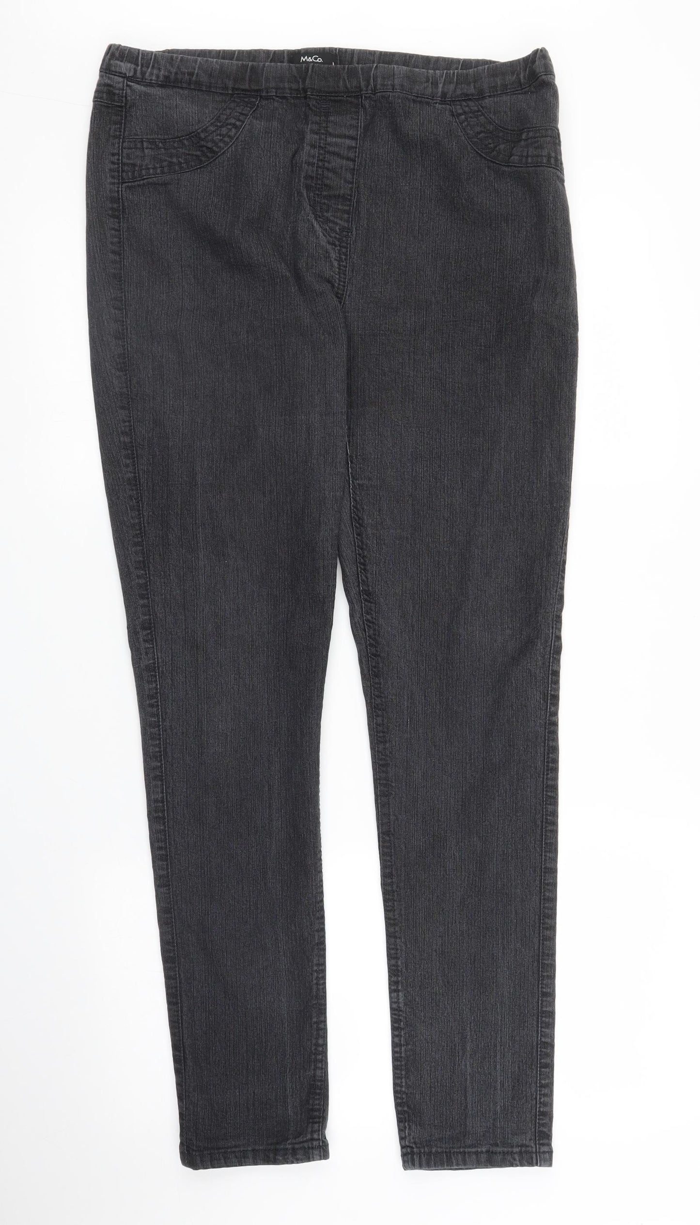 M&Co Womens Grey  Denim Jegging Jeans Size 16 L30 in