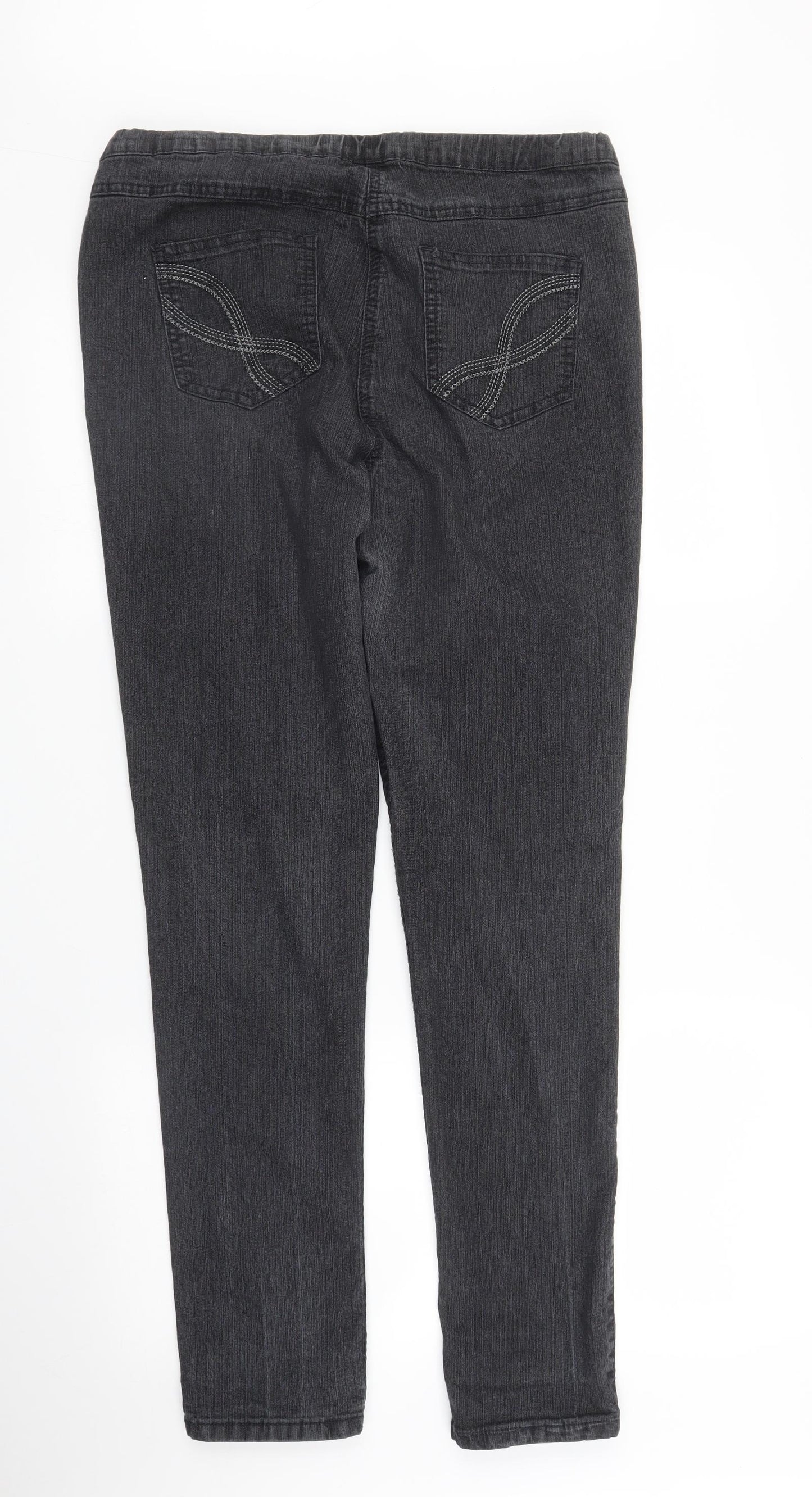 M&Co Womens Grey  Denim Jegging Jeans Size 16 L30 in
