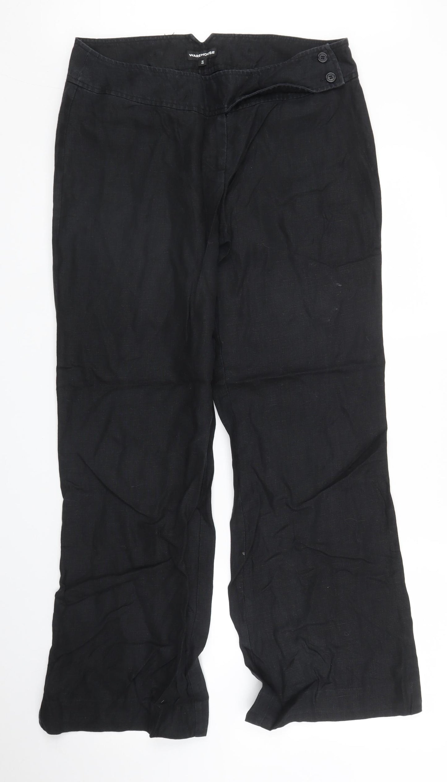 Warehouse Womens Black   Trousers  Size 12 L30 in