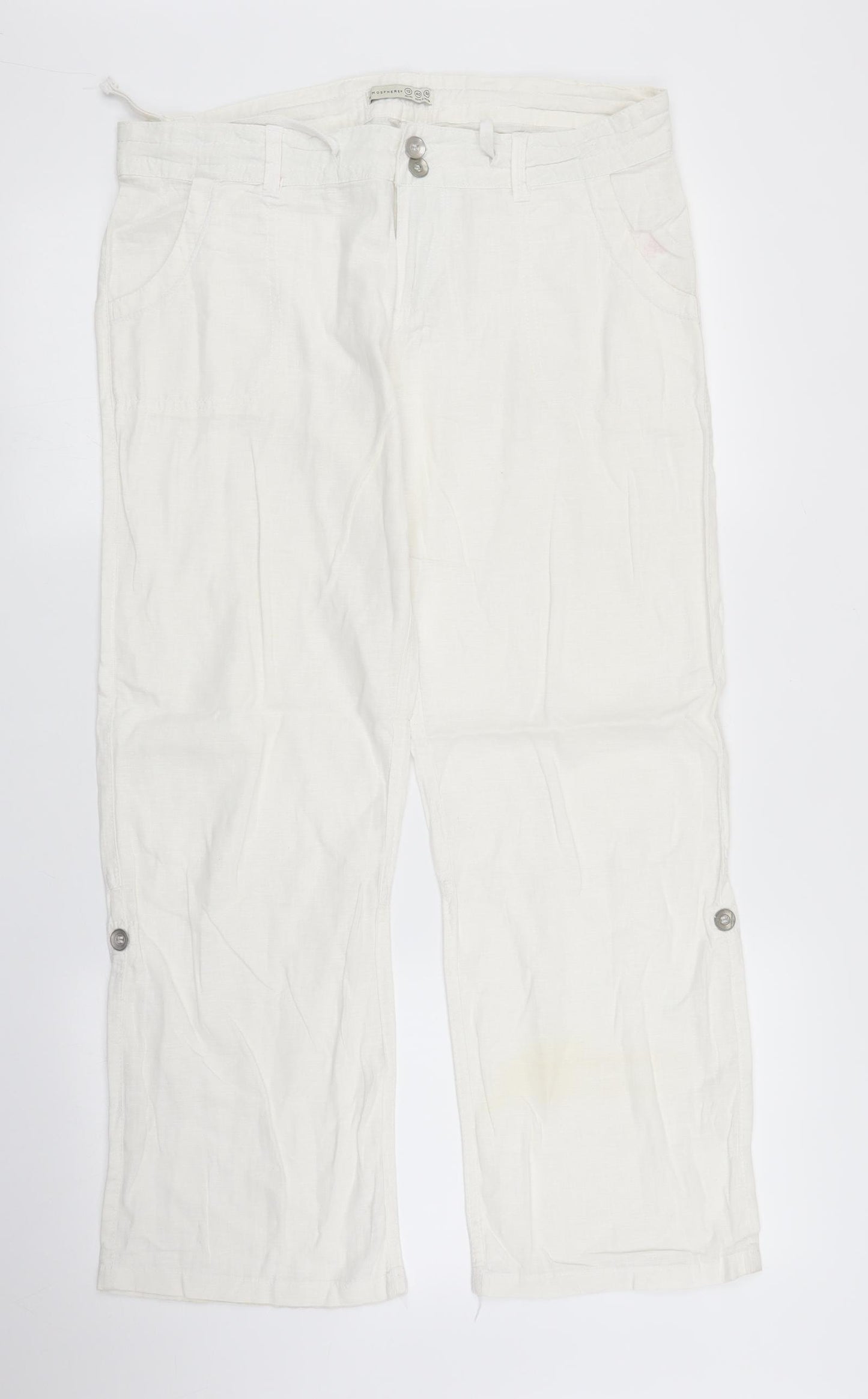 Primark Womens White   Trousers  Size 12 L26 in