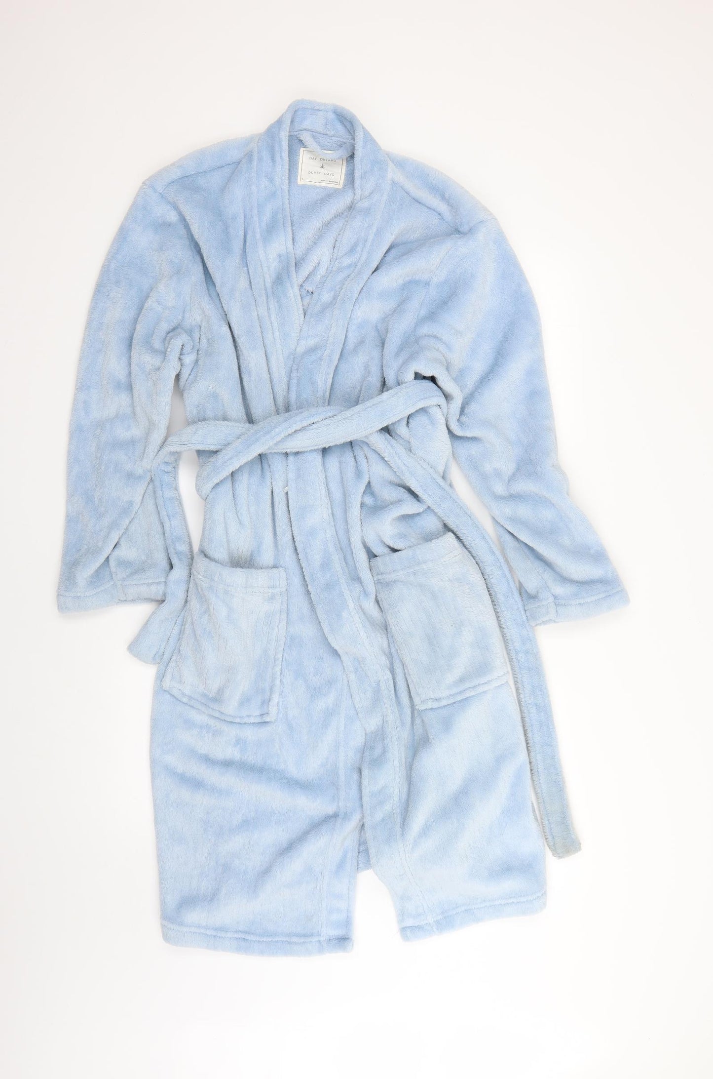 daydreams Womens Blue Solid  Top Robe Size L