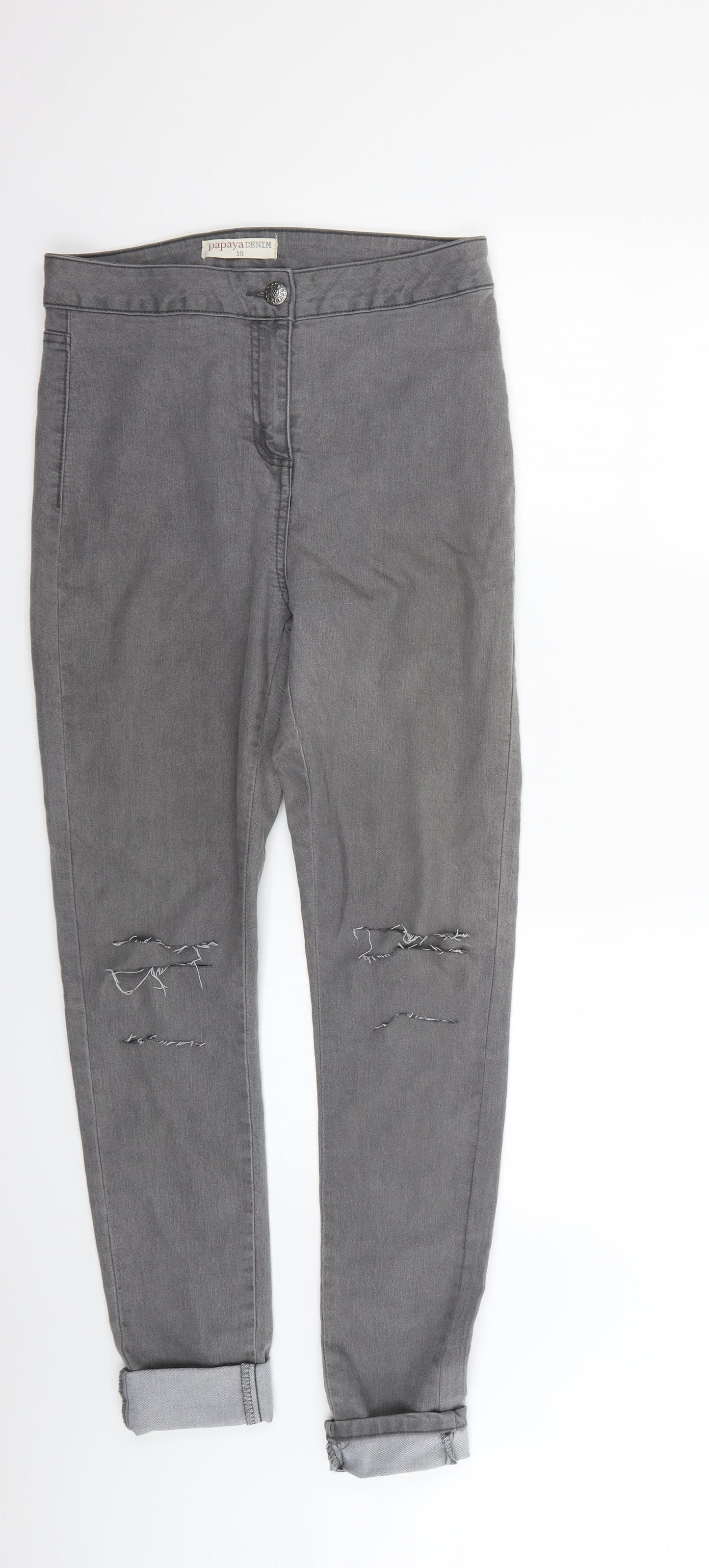 Papaya Womens Grey   Jegging Jeans Size 10 L27 in