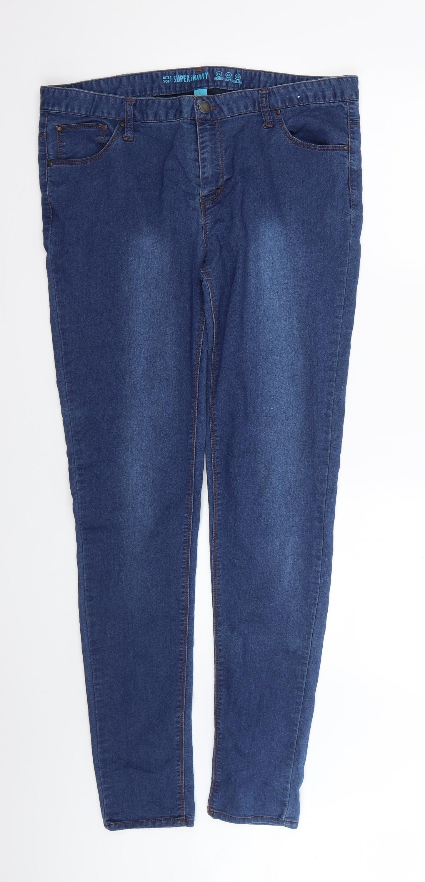 Denim & Co. Womens Blue   Jegging Jeans Size 16 L28 in