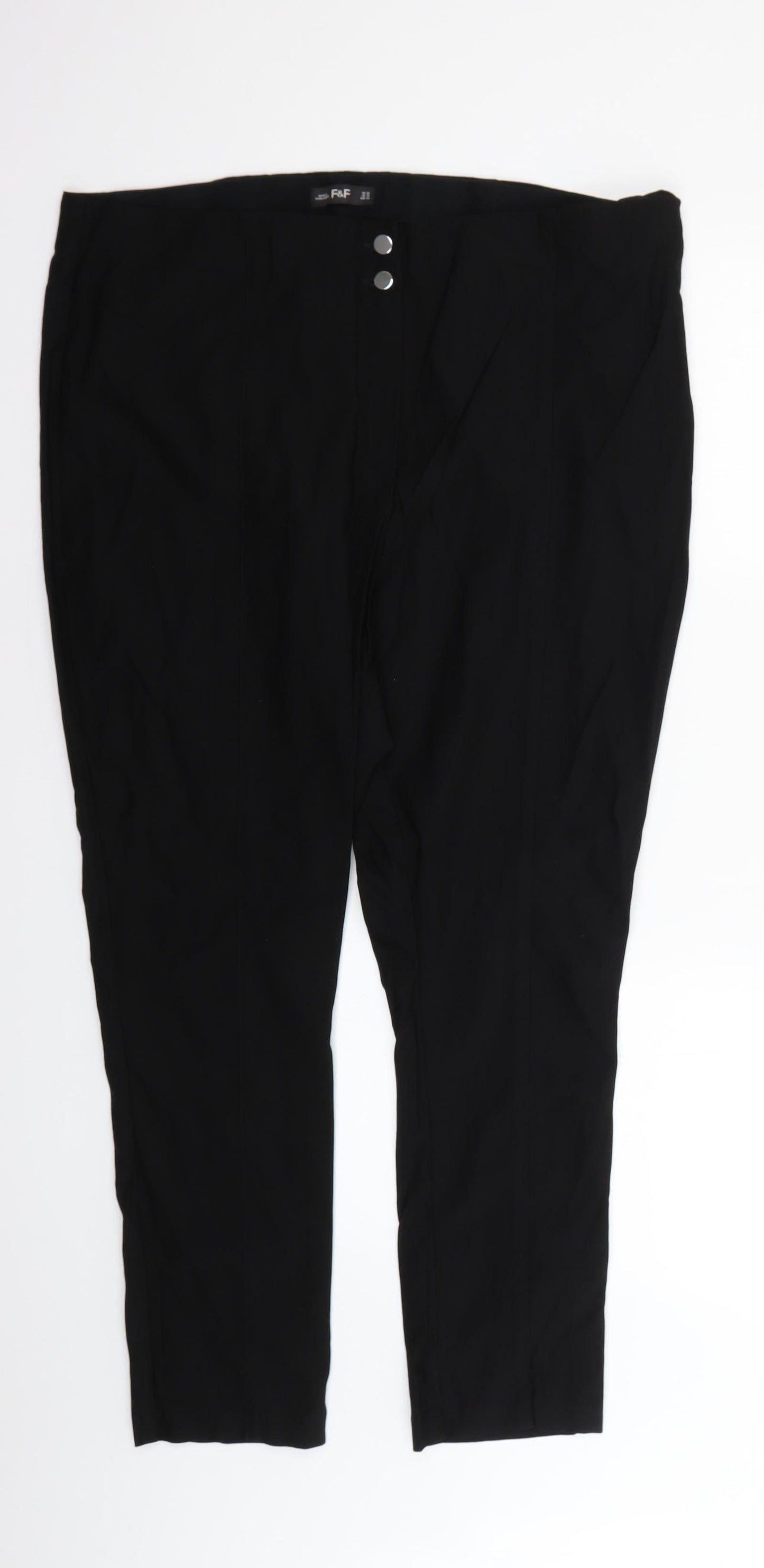 F&F Womens Black   Trousers  Size 22 L25 in