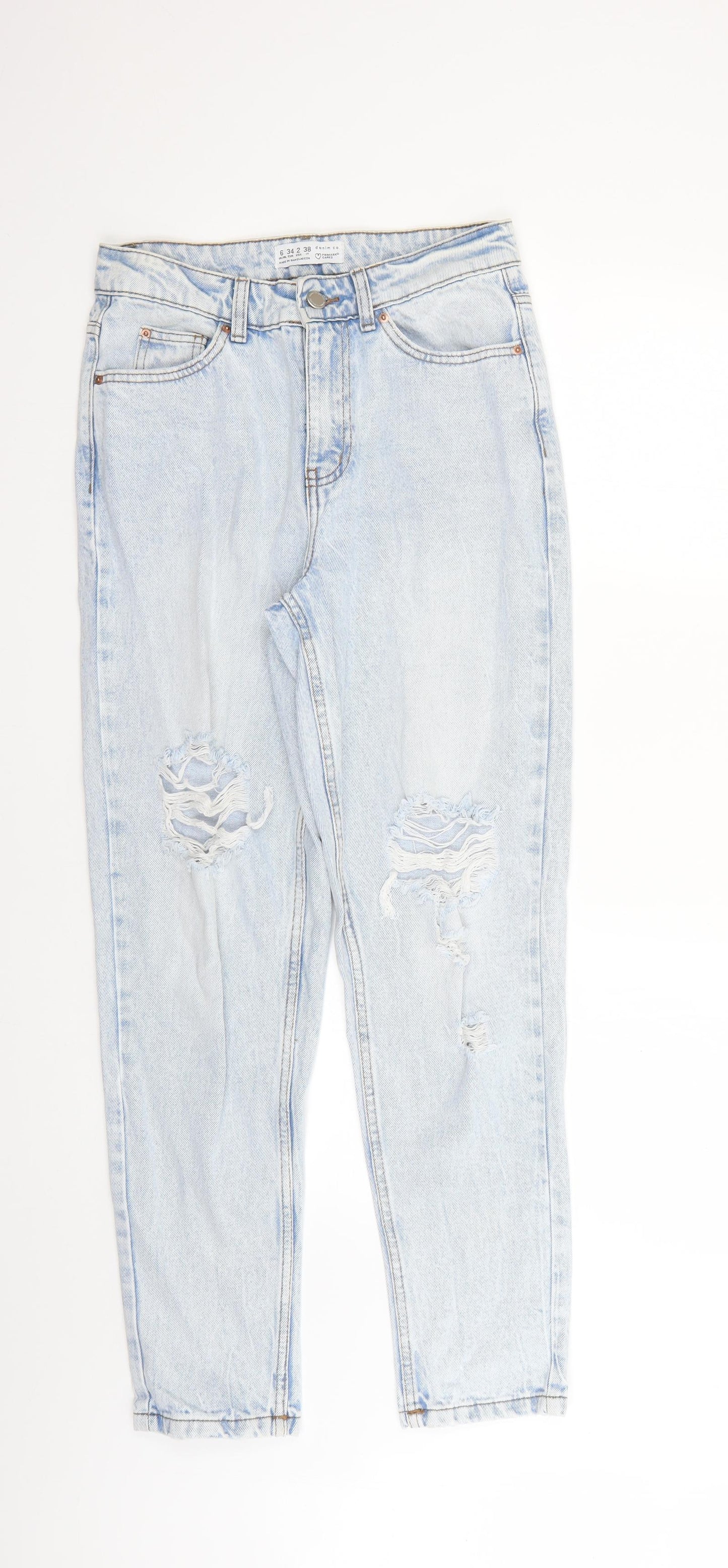 Denim & Co. Womens Blue   Skinny Jeans Size 6 L28 in