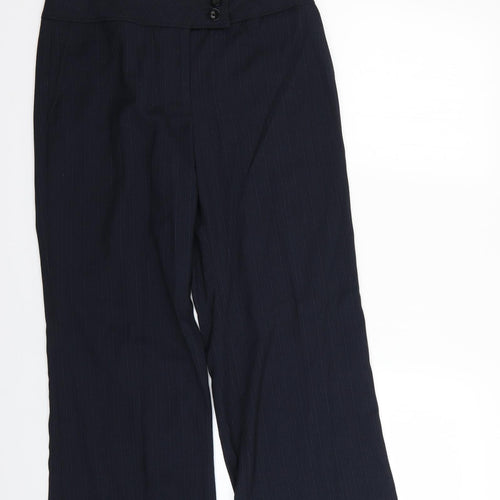 NEXT Womens Blue Striped  Trousers  Size 10 L26 in