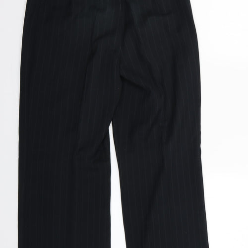 Marks and Spencer Womens Black Striped  Trousers  Size 10 L25 in
