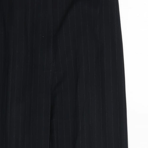 Marks and Spencer Womens Black Striped  Trousers  Size 10 L25 in